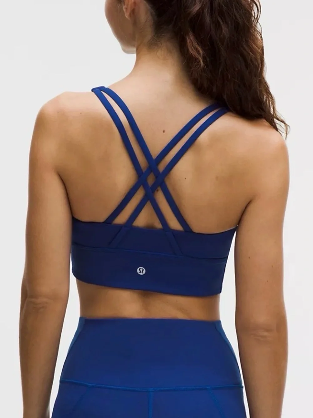 Lululemon Energy Longline Bra Blue Medium Support Size 2 fits like XS - Picture 2 of 5